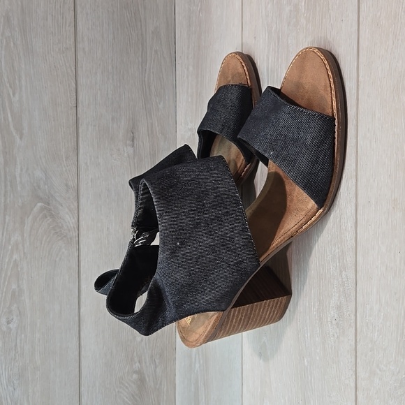 Toms Women Majorca Cut Out Ankle Heels Open Toe Sandals shoes sz 12 - Picture 2 of 12